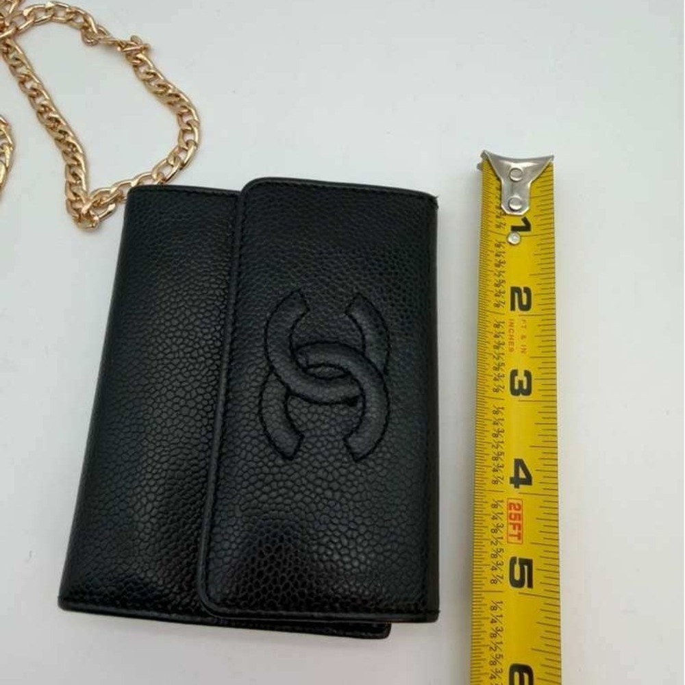Chanel CC Black Caviar Leather Wallet Authentic Vintage With Certificate - Picture 11 of 16